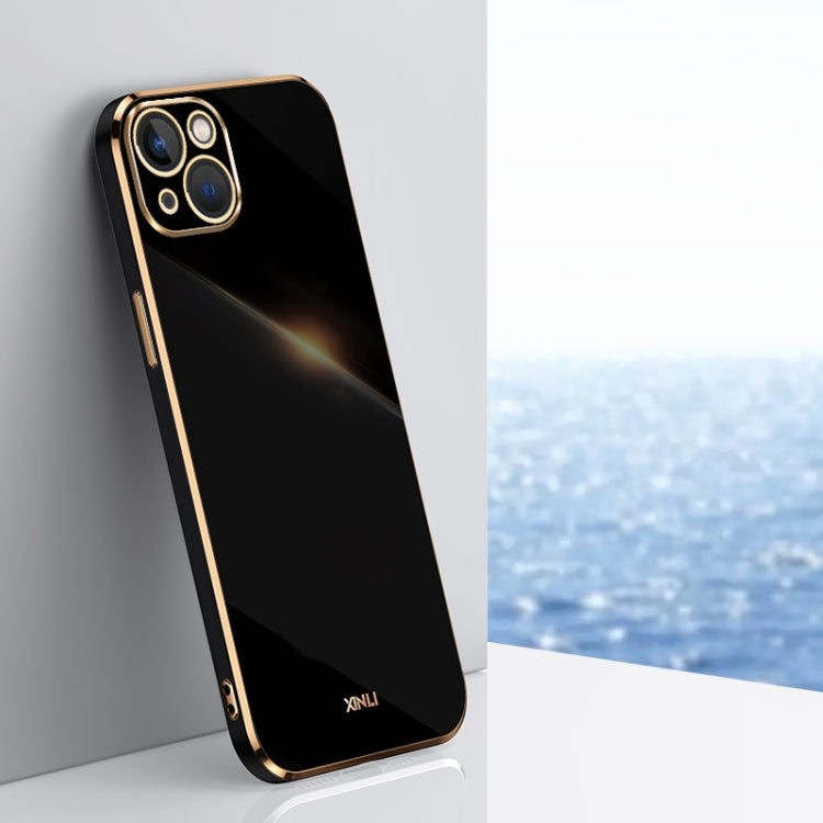 Caja del teléfono de TPU electrochapada 6D del borde recto de XINLI, For iPhone 16 Plus, For iPhone 16, For iPhone 15 Pro Max, For iPhone 15 Pro, For iPhone 15 Plus, For iPhone 15