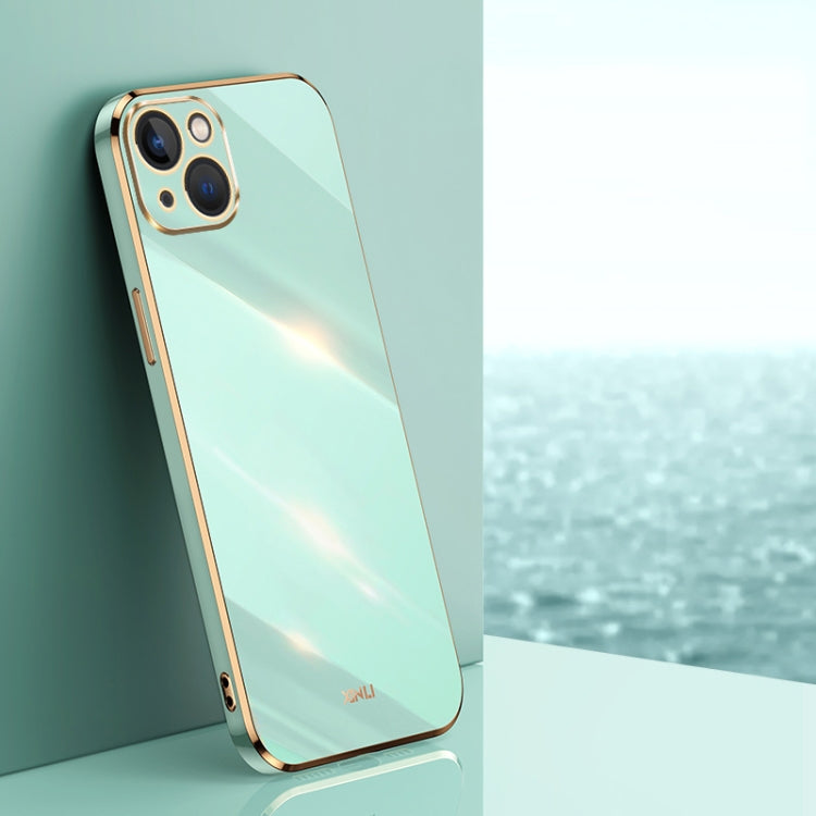 Caja del teléfono de TPU electrochapada 6D del borde recto de XINLI, For iPhone 16 Plus, For iPhone 16, For iPhone 15 Pro Max, For iPhone 15 Pro, For iPhone 15 Plus, For iPhone 15