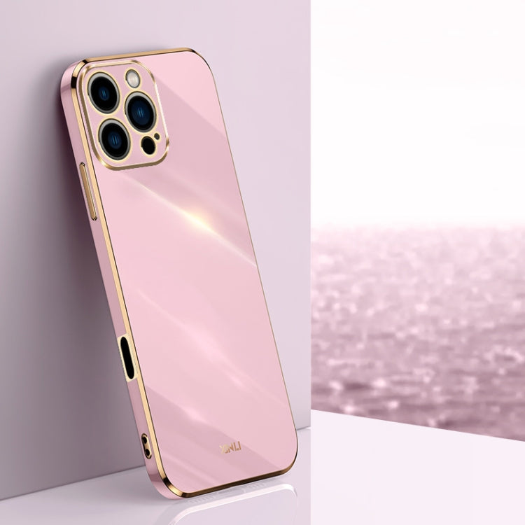 Caja del teléfono de TPU electrochapada 6D del borde recto de XINLI, For iPhone 16e / 17e, For iPhone 17 Pro Max, For iPhone 17 Pro, For iPhone Air, For iPhone 16 Pro Max, For iPhone 16 Pro