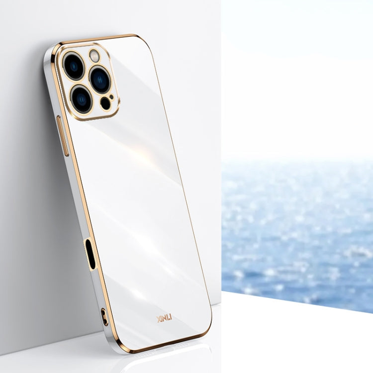 Caja del teléfono de TPU electrochapada 6D del borde recto de XINLI, For iPhone 16e / 17e, For iPhone 17 Pro Max, For iPhone 17 Pro, For iPhone Air, For iPhone 16 Pro Max, For iPhone 16 Pro