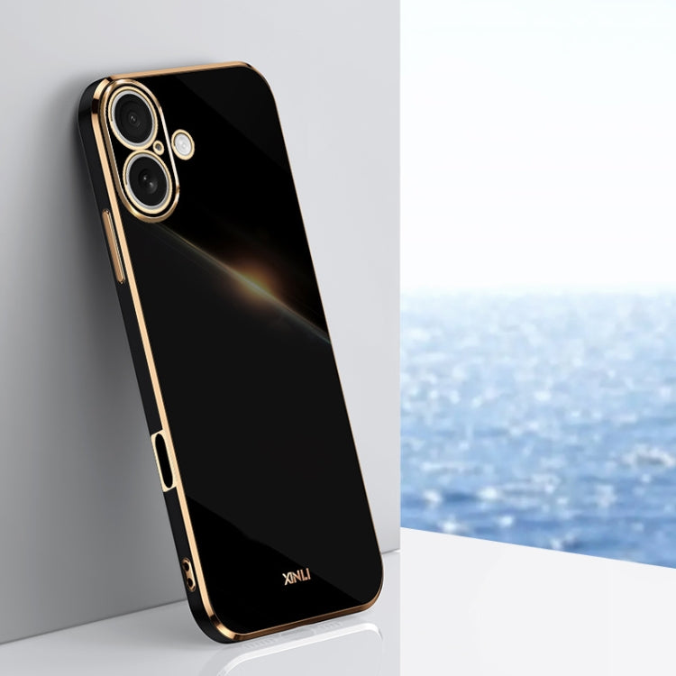 Caja del teléfono de TPU electrochapada 6D del borde recto de XINLI, For iPhone 16 Plus, For iPhone 16, For iPhone 15 Pro Max, For iPhone 15 Pro, For iPhone 15 Plus, For iPhone 15