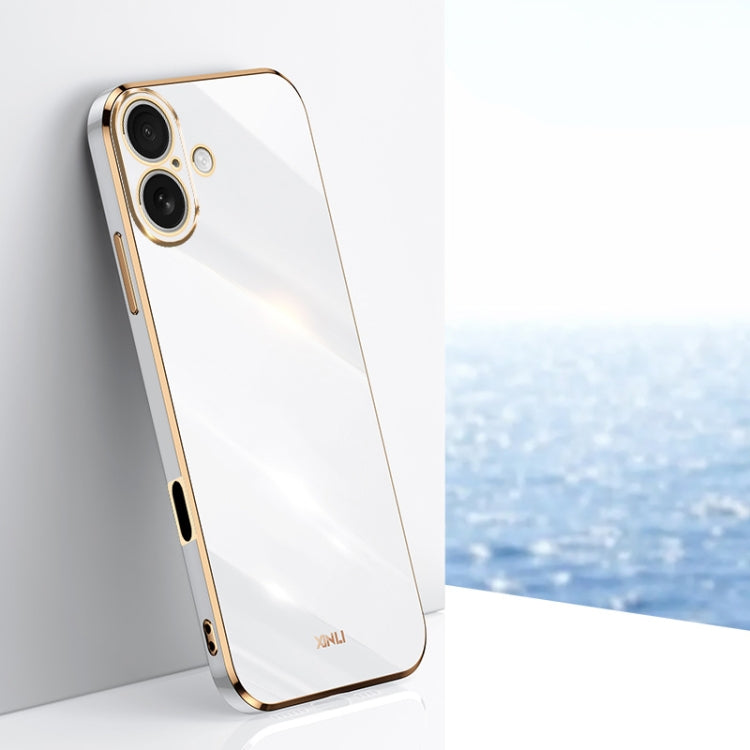 Caja del teléfono de TPU electrochapada 6D del borde recto de XINLI, For iPhone 16 Plus, For iPhone 16, For iPhone 15 Pro Max, For iPhone 15 Pro, For iPhone 15 Plus, For iPhone 15
