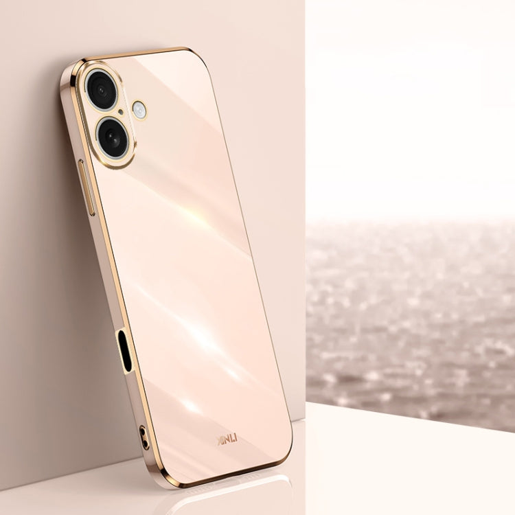 Caja del teléfono de TPU electrochapada 6D del borde recto de XINLI, For iPhone 16 Plus, For iPhone 16, For iPhone 15 Pro Max, For iPhone 15 Pro, For iPhone 15 Plus, For iPhone 15