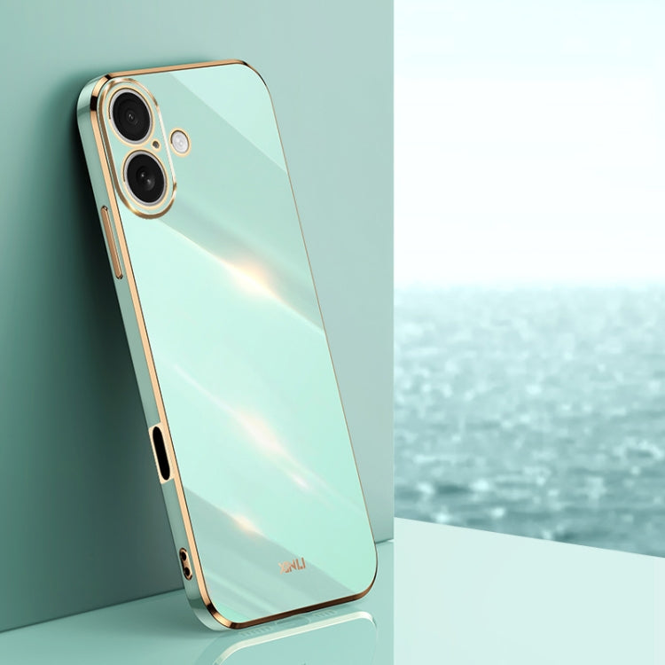 Caja del teléfono de TPU electrochapada 6D del borde recto de XINLI, For iPhone 16 Plus, For iPhone 16, For iPhone 15 Pro Max, For iPhone 15 Pro, For iPhone 15 Plus, For iPhone 15