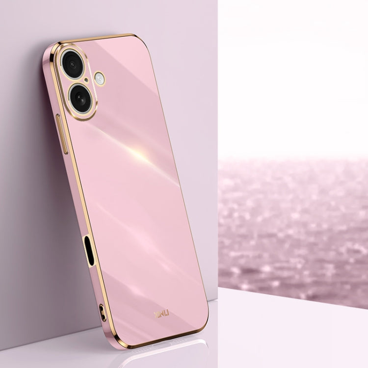 Caja del teléfono de TPU electrochapada 6D del borde recto de XINLI, For iPhone 16 Plus, For iPhone 16, For iPhone 15 Pro Max, For iPhone 15 Pro, For iPhone 15 Plus, For iPhone 15
