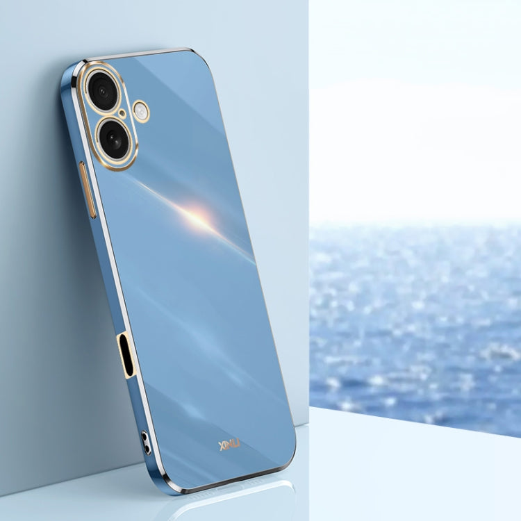 Caja del teléfono de TPU electrochapada 6D del borde recto de XINLI, For iPhone 16 Plus, For iPhone 16, For iPhone 15 Pro Max, For iPhone 15 Pro, For iPhone 15 Plus, For iPhone 15