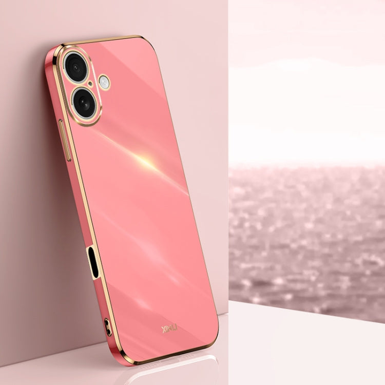 Caja del teléfono de TPU electrochapada 6D del borde recto de XINLI, For iPhone 16 Plus, For iPhone 16, For iPhone 15 Pro Max, For iPhone 15 Pro, For iPhone 15 Plus, For iPhone 15