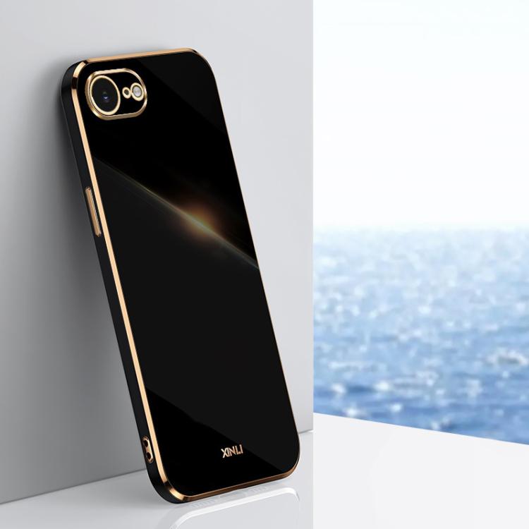 Caja del teléfono de TPU electrochapada 6D del borde recto de XINLI, For iPhone 16e / 17e, For iPhone 17 Pro Max, For iPhone 17 Pro, For iPhone Air, For iPhone 16 Pro Max, For iPhone 16 Pro