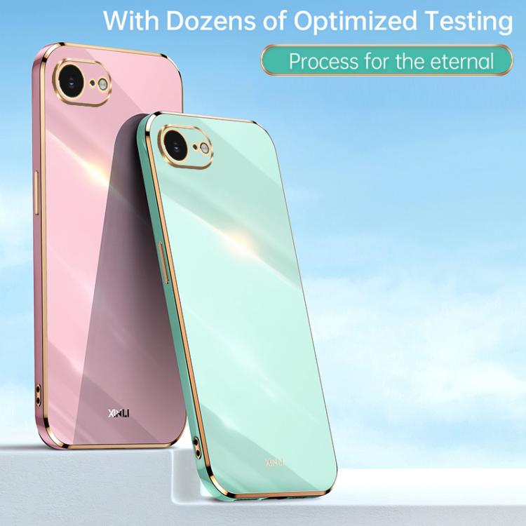 Caja del teléfono de TPU electrochapada 6D del borde recto de XINLI, For iPhone 16e / 17e, For iPhone 17 Pro Max, For iPhone 17 Pro, For iPhone Air, For iPhone 16 Pro Max, For iPhone 16 Pro