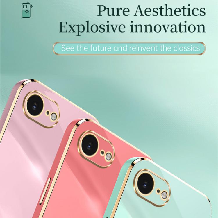Caja del teléfono de TPU electrochapada 6D del borde recto de XINLI, For iPhone 16e / 17e, For iPhone 17 Pro Max, For iPhone 17 Pro, For iPhone Air, For iPhone 16 Pro Max, For iPhone 16 Pro