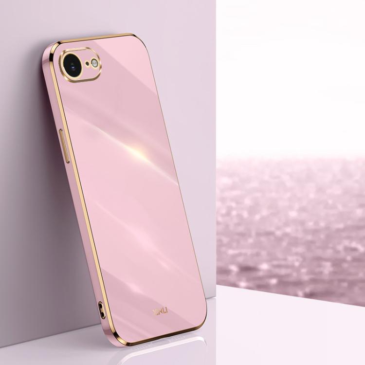 Caja del teléfono de TPU electrochapada 6D del borde recto de XINLI, For iPhone 16e / 17e, For iPhone 17 Pro Max, For iPhone 17 Pro, For iPhone Air, For iPhone 16 Pro Max, For iPhone 16 Pro