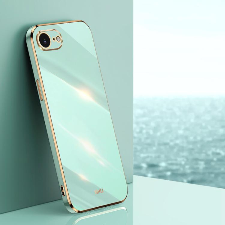 Caja del teléfono de TPU electrochapada 6D del borde recto de XINLI, For iPhone 16e / 17e, For iPhone 17 Pro Max, For iPhone 17 Pro, For iPhone Air, For iPhone 16 Pro Max, For iPhone 16 Pro