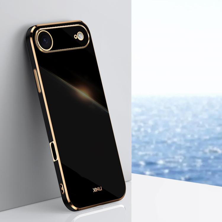 Caja del teléfono de TPU electrochapada 6D del borde recto de XINLI, For iPhone 16e / 17e, For iPhone 17 Pro Max, For iPhone 17 Pro, For iPhone Air, For iPhone 16 Pro Max, For iPhone 16 Pro