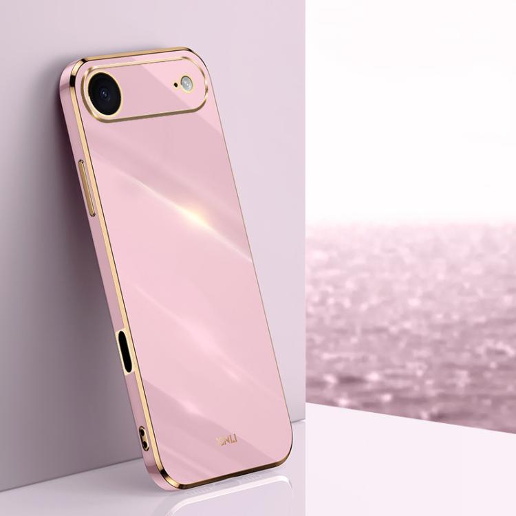 Caja del teléfono de TPU electrochapada 6D del borde recto de XINLI, For iPhone 16e / 17e, For iPhone 17 Pro Max, For iPhone 17 Pro, For iPhone Air, For iPhone 16 Pro Max, For iPhone 16 Pro