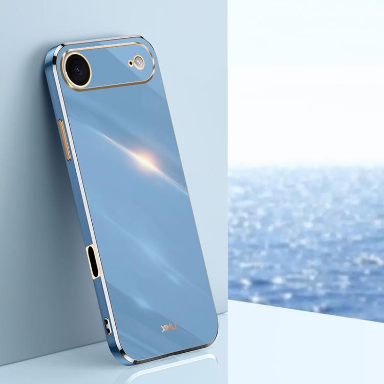 Caja del teléfono de TPU electrochapada 6D del borde recto de XINLI, For iPhone 16e / 17e, For iPhone 17 Pro Max, For iPhone 17 Pro, For iPhone Air, For iPhone 16 Pro Max, For iPhone 16 Pro