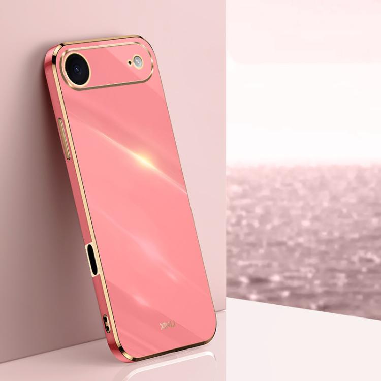 Caja del teléfono de TPU electrochapada 6D del borde recto de XINLI, For iPhone 16e / 17e, For iPhone 17 Pro Max, For iPhone 17 Pro, For iPhone Air, For iPhone 16 Pro Max, For iPhone 16 Pro