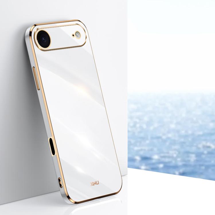 Caja del teléfono de TPU electrochapada 6D del borde recto de XINLI, For iPhone 16e / 17e, For iPhone 17 Pro Max, For iPhone 17 Pro, For iPhone Air, For iPhone 16 Pro Max, For iPhone 16 Pro
