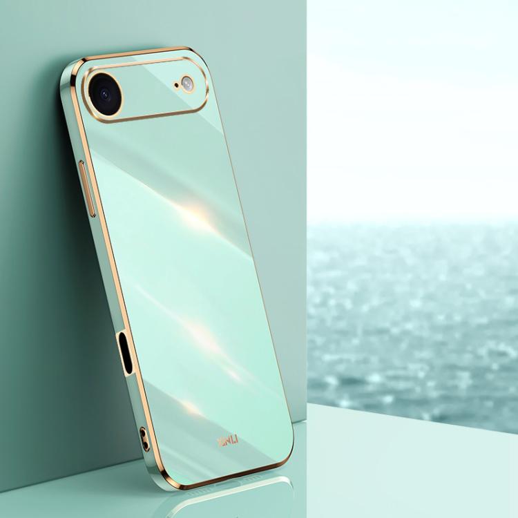 Caja del teléfono de TPU electrochapada 6D del borde recto de XINLI, For iPhone 16e / 17e, For iPhone 17 Pro Max, For iPhone 17 Pro, For iPhone Air, For iPhone 16 Pro Max, For iPhone 16 Pro