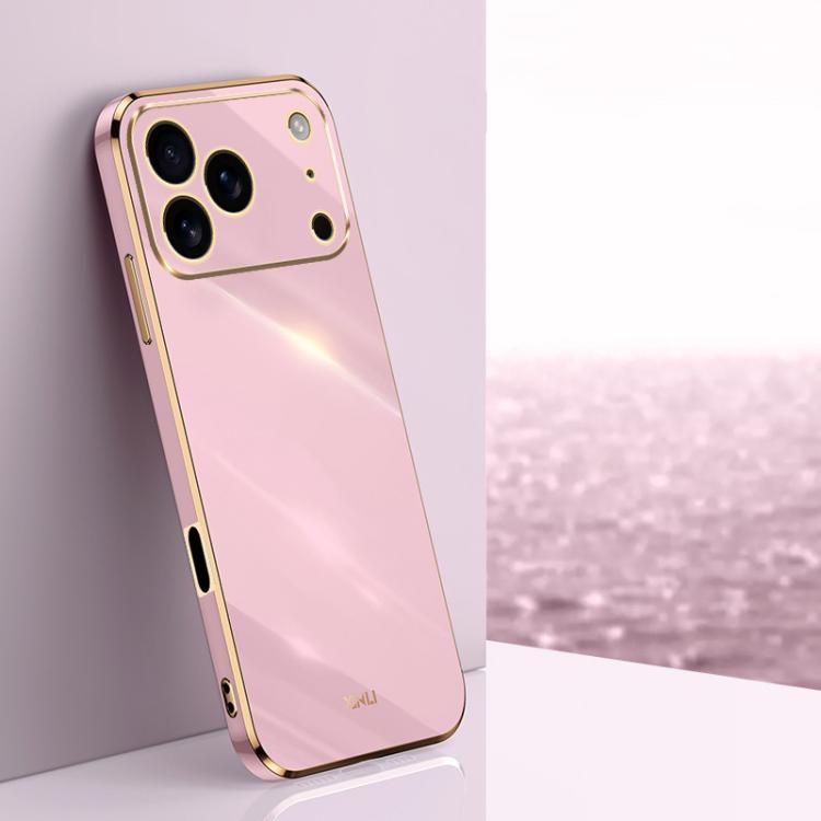 Caja del teléfono de TPU electrochapada 6D del borde recto de XINLI, For iPhone 16e / 17e, For iPhone 17 Pro Max, For iPhone 17 Pro, For iPhone Air, For iPhone 16 Pro Max, For iPhone 16 Pro
