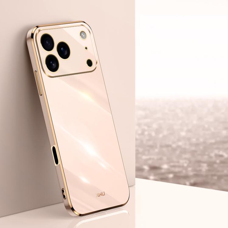 Caja del teléfono de TPU electrochapada 6D del borde recto de XINLI, For iPhone 16e / 17e, For iPhone 17 Pro Max, For iPhone 17 Pro, For iPhone Air, For iPhone 16 Pro Max, For iPhone 16 Pro