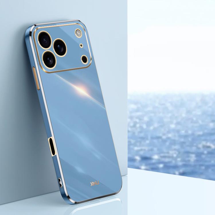 Caja del teléfono de TPU electrochapada 6D del borde recto de XINLI, For iPhone 16e / 17e, For iPhone 17 Pro Max, For iPhone 17 Pro, For iPhone Air, For iPhone 16 Pro Max, For iPhone 16 Pro