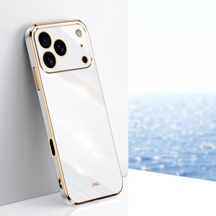 Caja del teléfono de TPU electrochapada 6D del borde recto de XINLI, For iPhone 16e / 17e, For iPhone 17 Pro Max, For iPhone 17 Pro, For iPhone Air, For iPhone 16 Pro Max, For iPhone 16 Pro