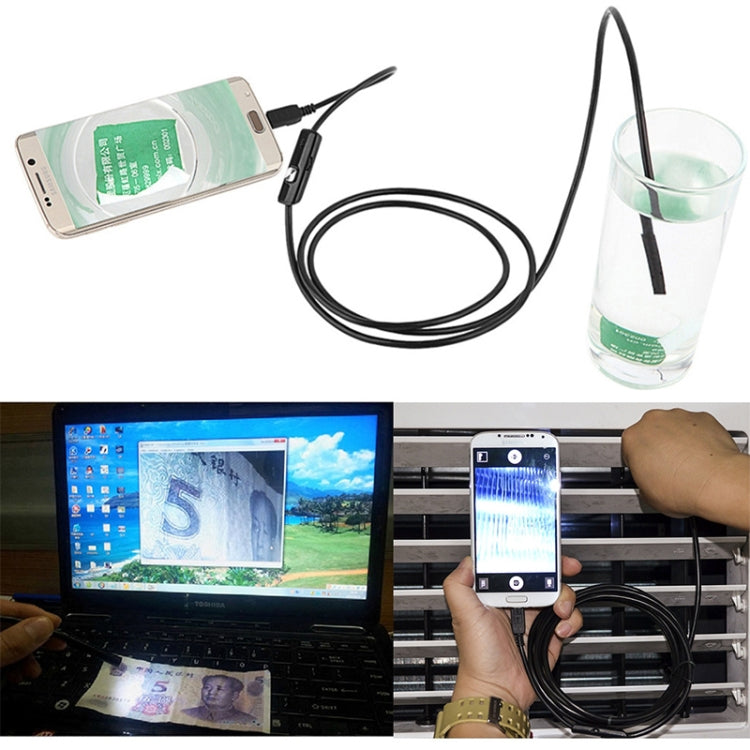 Cámara de inspección de tubo de serpiente para endoscopio Micro USB resistente al agua AN97 para partes de teléfono móvil Android con función OTG, con 6 LED, 5.5mm, 8mm