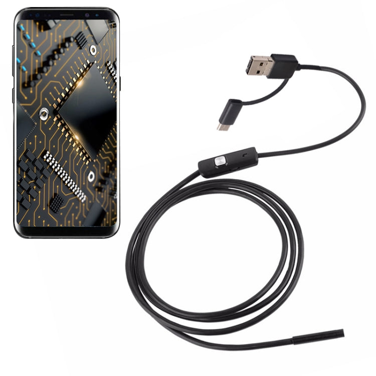 AN100 3 en 1 IP67 Impermeable USB-C / Type-C + Micro USB + USB HD Endoscopio Cámara de inspección de tubo duro para partes de función OTG Teléfono móvil Android, con 6 LED, 5.5mm, 7mm, 8mm
