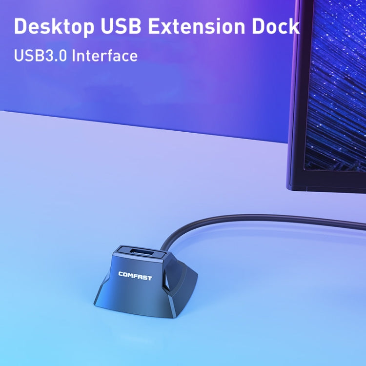 COMFAST CF-U318 Cable de extensión USB 3.0 de alta velocidad de 1,2 m con base, With Base 1.2m