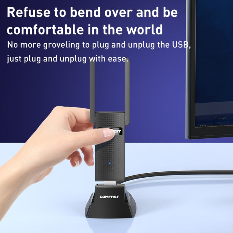 COMFAST CF-U318 Cable de extensión USB 3.0 de alta velocidad de 1,2 m con base, With Base 1.2m