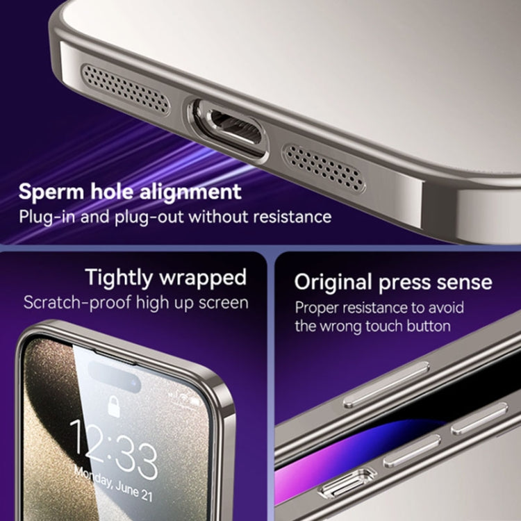 SULADA Caja de teléfono de TPU esmerilado con galvanoplastia, For iPhone 15 Pro Max, For iPhone 15 Pro, For iPhone 15 Plus, For iPhone 15