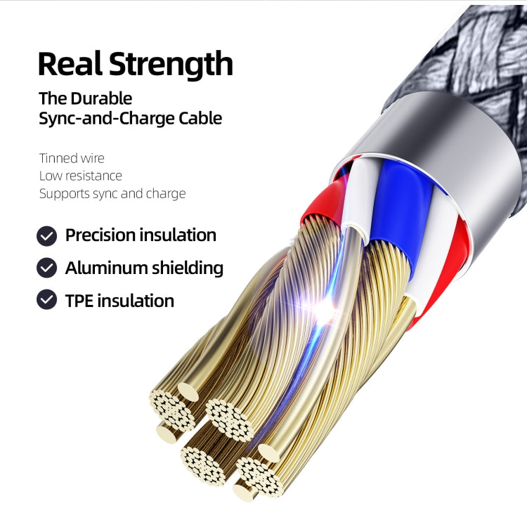 DUZZONA A7 2.4A Cable de datos de carga USB a 8 pines, 1m, 2m