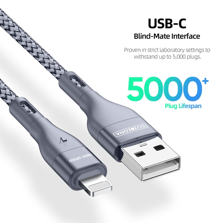 DUZZONA A7 2.4A Cable de datos de carga USB a 8 pines, 1m, 2m