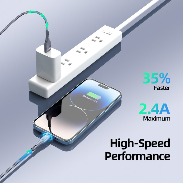 DUZZONA A7 2.4A Cable de datos de carga USB a 8 pines, 1m, 2m