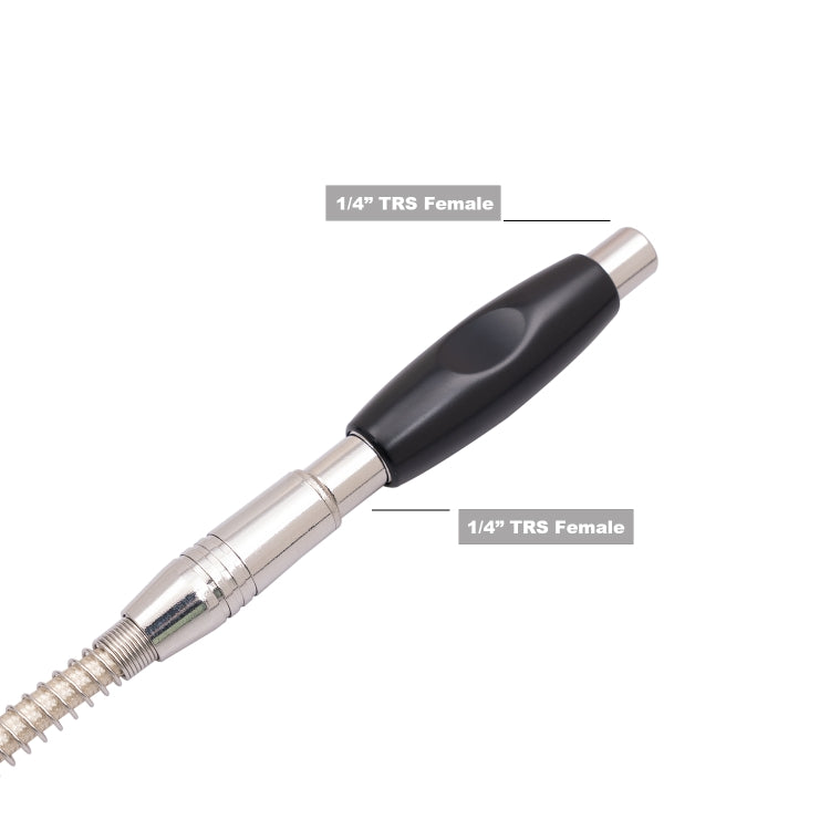 TC302 Adaptador de cable de audio estéreo TRS para guitarra hembra a hembra de 6,35 mm