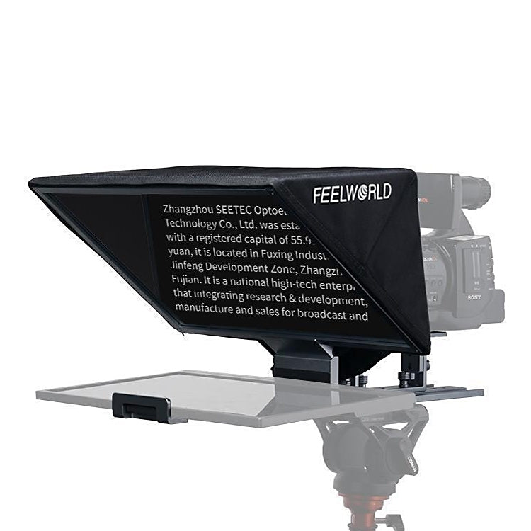 FEELWORLD TP16 Teleprompter plegable con indicación horizontal y vertical para tableta de 16 pulgadas, control remoto por Bluetooth, TP16