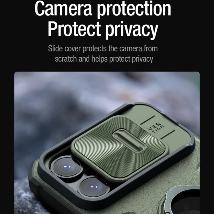 Funda protectora NILLKIN CamShield Armor a prueba de golpes con soporte de anillo invisible, For iPhone 15 Pro Max, For iPhone 15 Pro