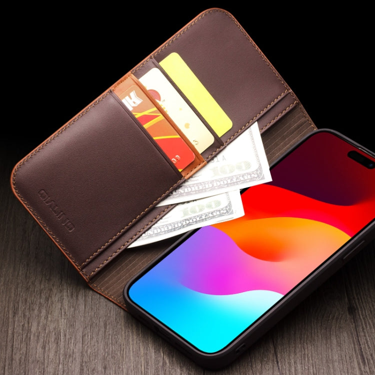 Funda para teléfono QIALINO Classic Gen2 de cuero genuino, For iPhone 15 Pro Max, For iPhone 15 Pro, For iPhone 15 Plus, For iPhone 15