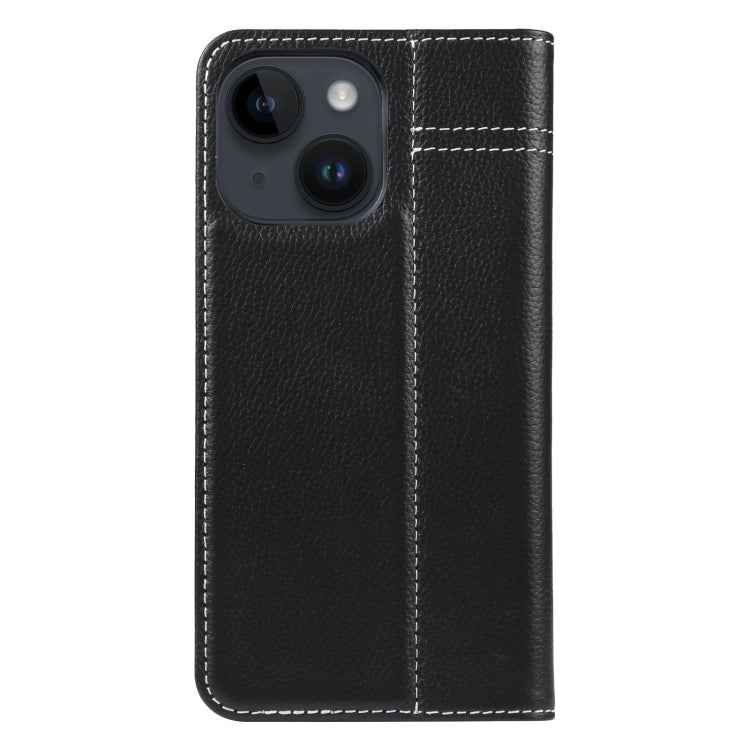 GEBEI Funda para teléfono de cuero con tapa horizontal de grano superior, For iPhone 15