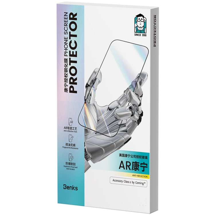 Película de vidrio templado antirreflectante Benks King Kong Corning AR, For iPhone 15 Pro Max, For iPhone 15 Pro, For iPhone 15 Plus, For iPhone 15