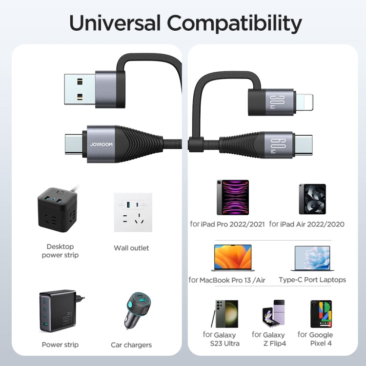 JOYROOM SA37-2T2 60W Serie multifunción 4 en 1 Cable de datos de carga rápida, SA37-2T2