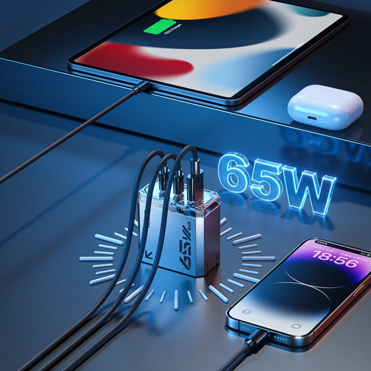 WK WP-U156 Serie Pioneer 65W USB+Cargador dual USB-C/Tipo-C GaN, WP-U156