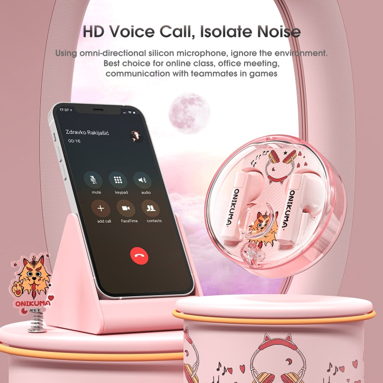 ONIKUMA T301 Auricular Bluetooth inalámbrico de dibujos animados transparente