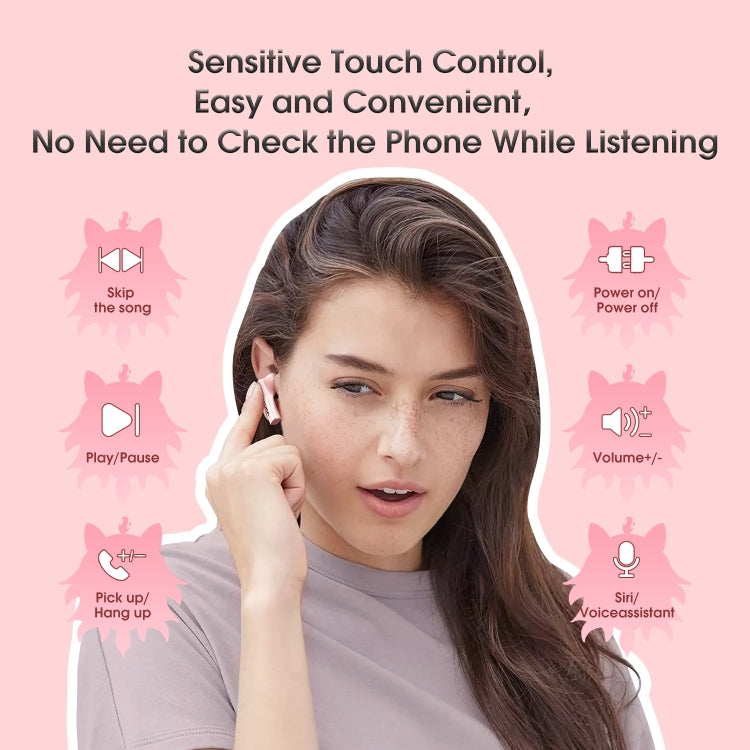ONIKUMA T301 Auricular Bluetooth inalámbrico de dibujos animados transparente