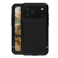 LOVE MEI Caja de teléfono a prueba de polvo impermeable a prueba de golpes de metal, For iPhone 17 Pro Max, For iPhone 17 Pro, For iPhone 17, For iPhone 16 Pro Max, For iPhone 16 Pro, For iPhone 16, For iPhone 15 Pro Max, For iPhone 15 Pro