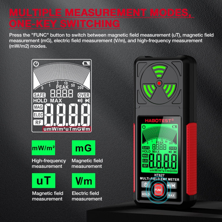 HABOTEST HT627 Detector de Radiación Electromagnética, HT627