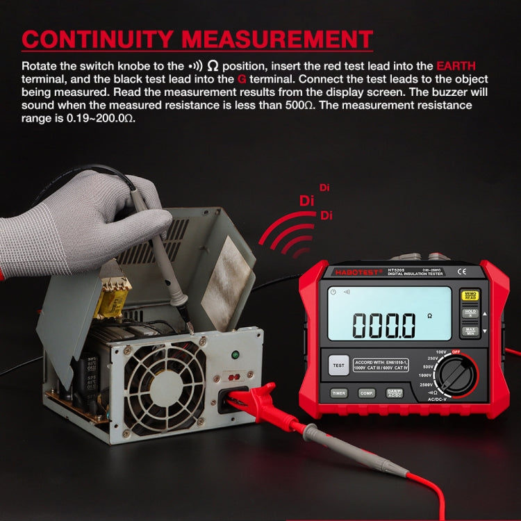Probador de resistencia de aislamiento HABOTEST HT5205, HT5205
