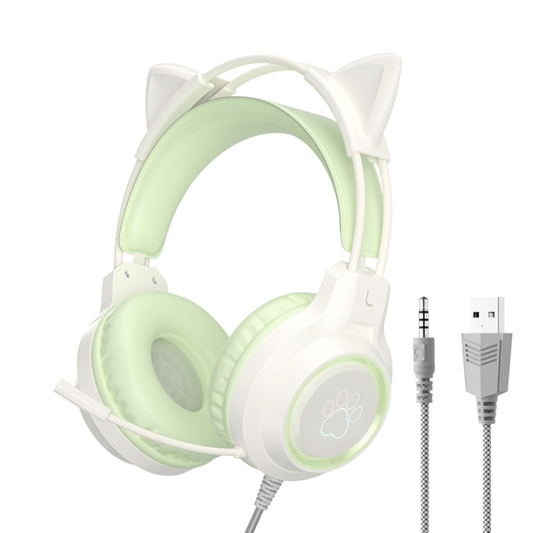 Auriculares para juegos con cable montados en la cabeza G35 Cute Cat RGB