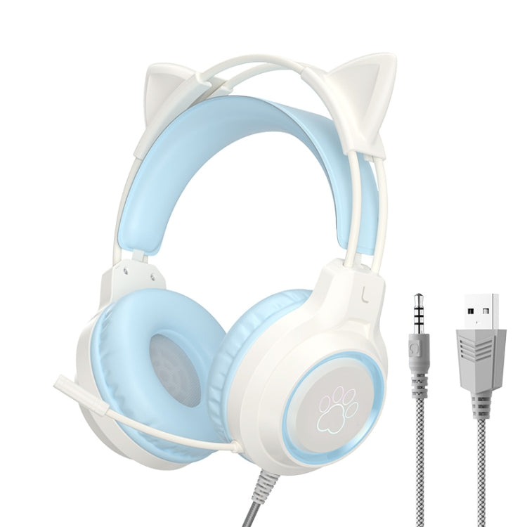 Auriculares para juegos con cable montados en la cabeza G35 Cute Cat RGB