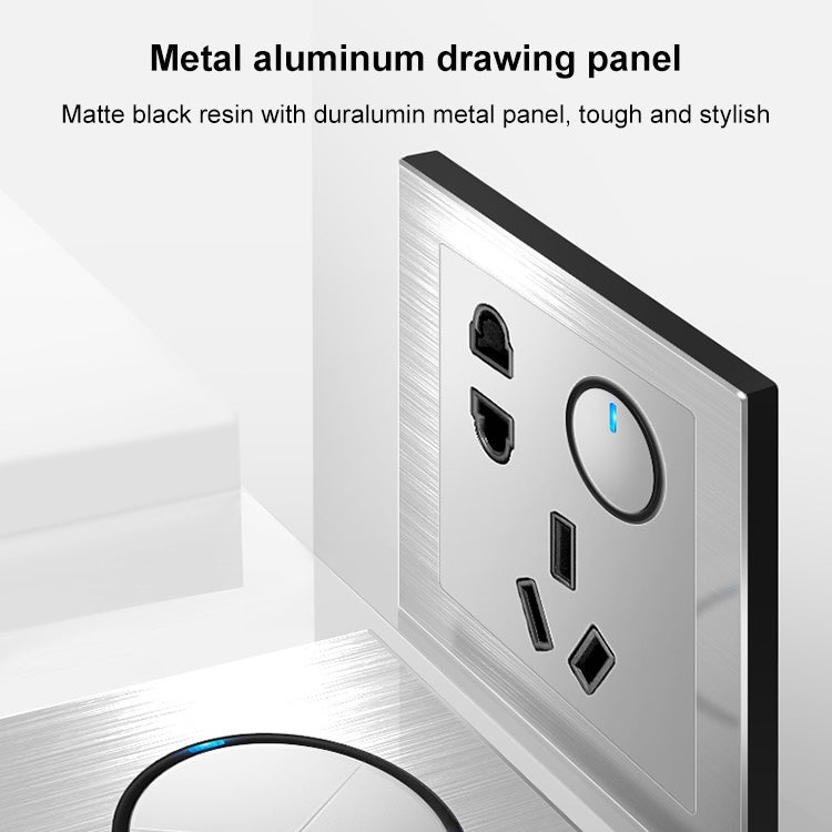 Panel de interruptor LED de trefilado de aluminio gris de 86 mm, One Billing Control, One Open Dual Control, Two Billing Control, Two Open Dual Control, Triple Billing Control, Triple Open Dual Control, Four Open Dual Control, One Open Multiple Control...